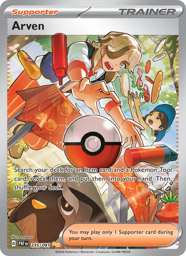 Arven — Paldean Fates #235 (Pokémon TCG card)