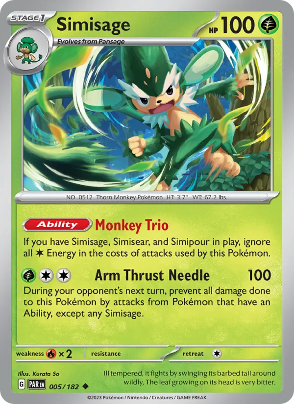 Simisage — Paradox Rift #005 (Pokémon TCG card)