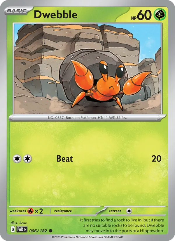 Dwebble — Paradox Rift #006 (Pokémon TCG card)