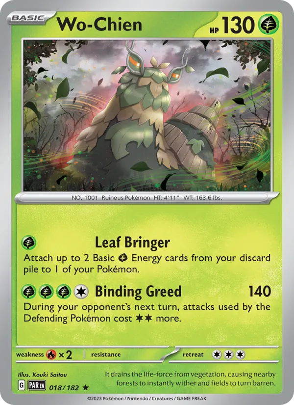 Wo-Chien — Paradox Rift #018 (Pokémon TCG card)