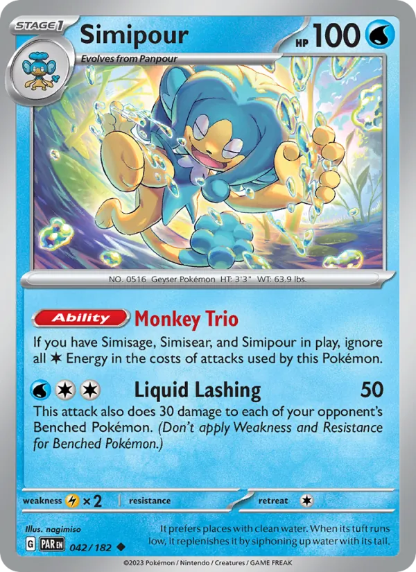 Simipour — Paradox Rift #042 (Pokémon TCG card)