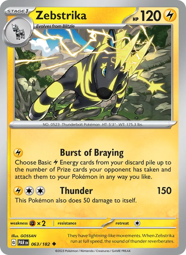 Zebstrika — Paradox Rift #063 (Pokémon TCG card)