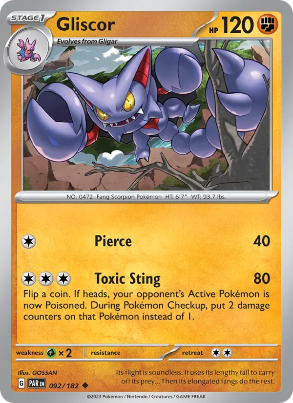 Gliscor — Paradox Rift #092 (Pokémon TCG card)