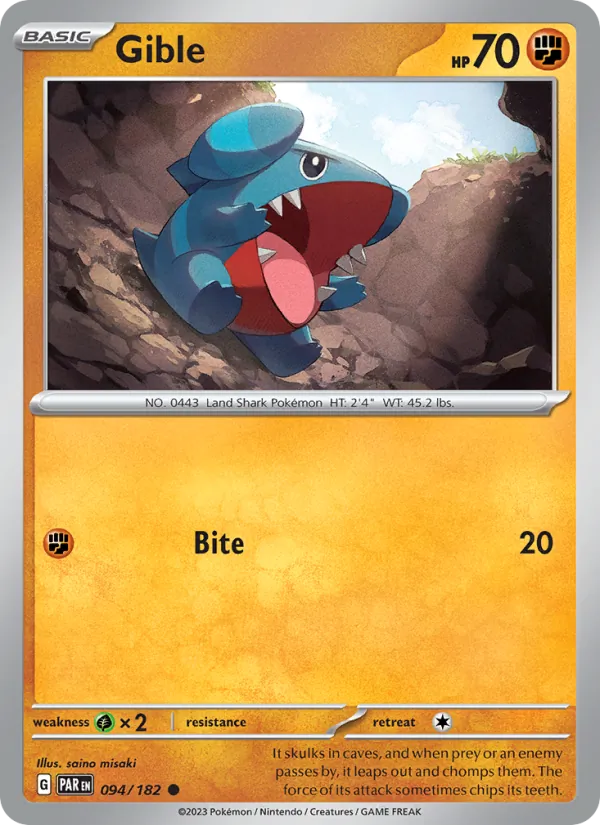 Gible — Paradox Rift #094 (Pokémon TCG card)