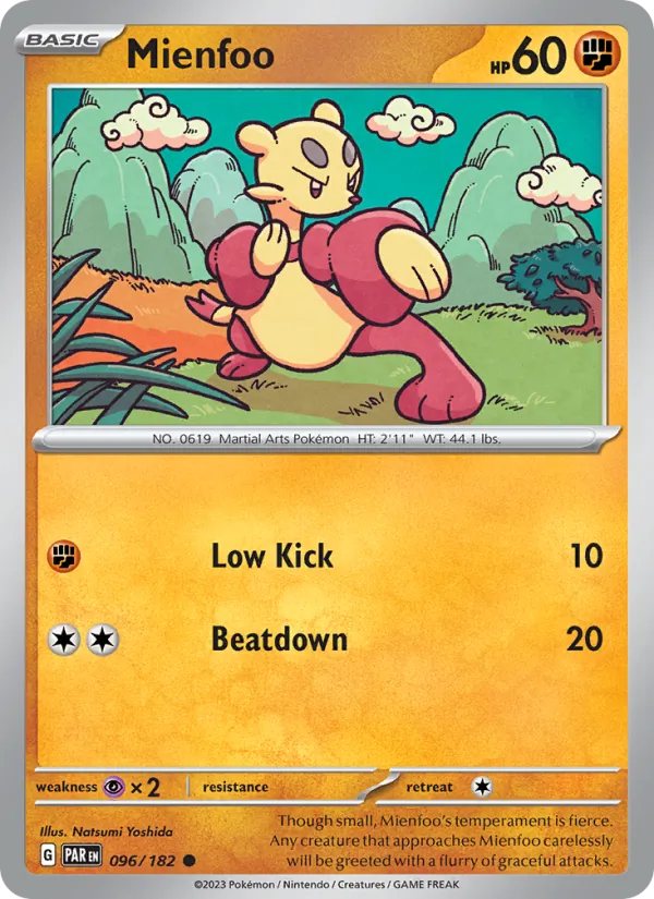Mienfoo — Paradox Rift #096 (Pokémon TCG card)