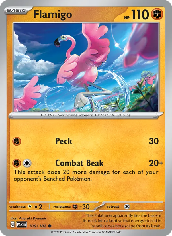 Flamigo — Paradox Rift #106 (Pokémon TCG card)