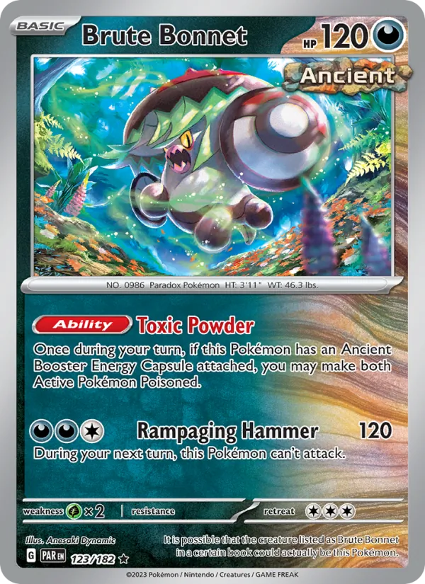 Brute Bonnet — Paradox Rift #123 (Pokémon TCG card)