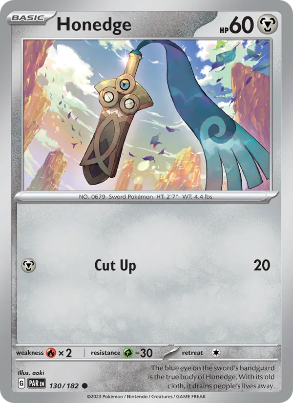 Honedge — Paradox Rift #130 (Pokémon TCG card)