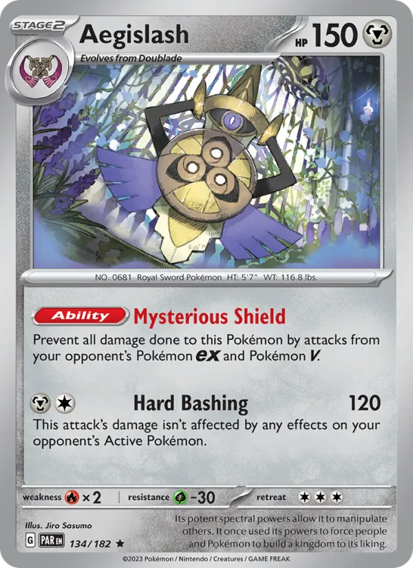 Aegislash — Paradox Rift #134 (Pokémon TCG card)