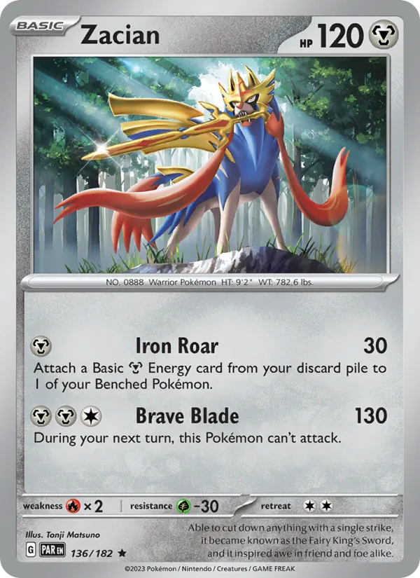 Zacian — Paradox Rift #136 (Pokémon TCG card)