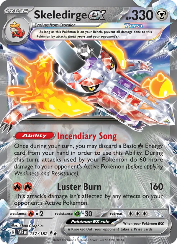Skeledirge ex — Paradox Rift #137 (Pokémon TCG card)