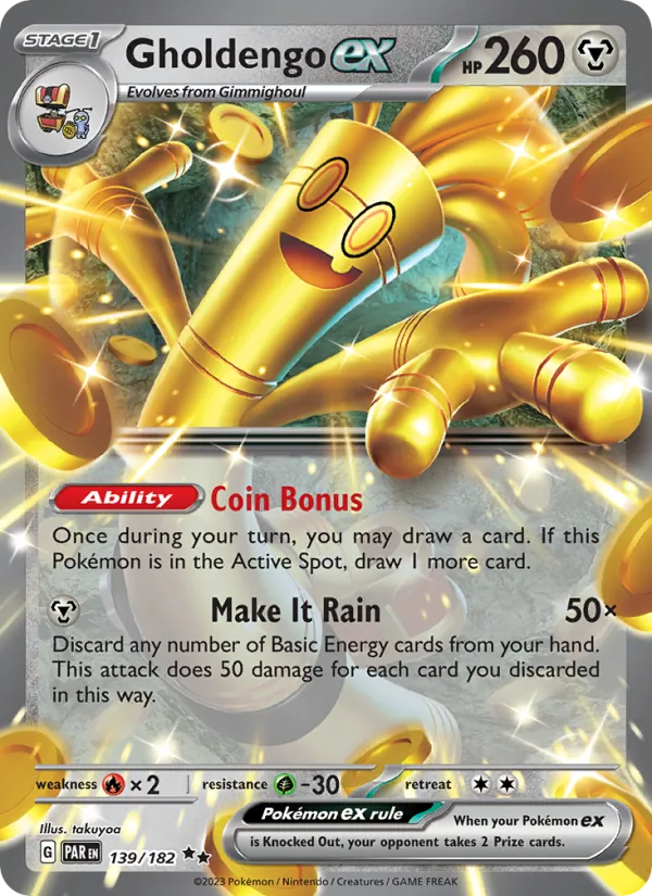 Gholdengo ex — Paradox Rift #139 (Pokémon TCG card)