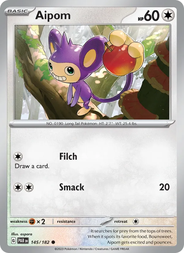 Aipom — Paradox Rift #145 (Pokémon TCG card)