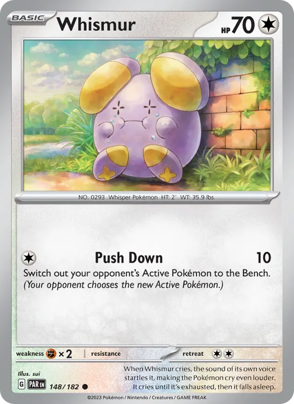 Whismur — Paradox Rift #148 (Pokémon TCG card)