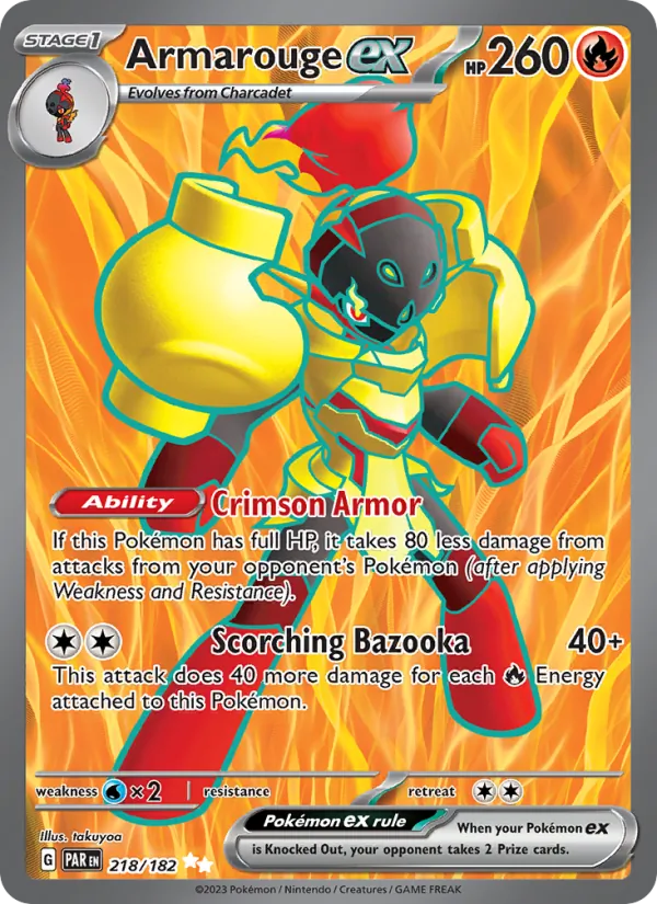 Armarouge ex — Paradox Rift #218 (Pokémon TCG card)