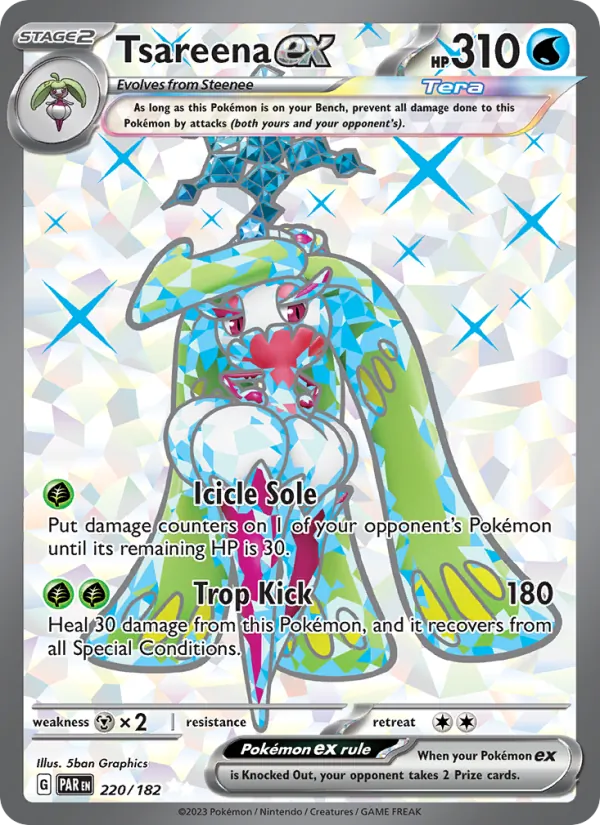 Tsareena ex — Paradox Rift #220 (Pokémon TCG card)