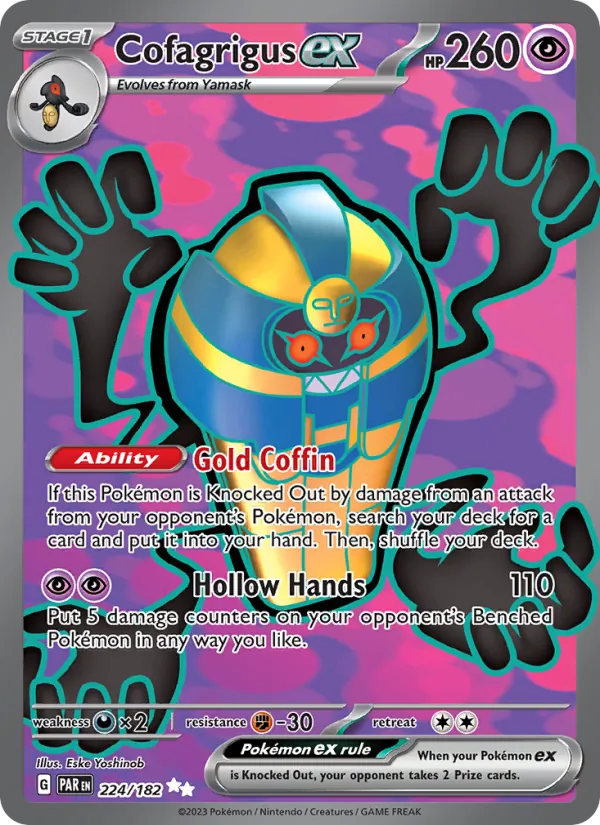 Cofagrigus ex — Paradox Rift #224 (Pokémon TCG card)