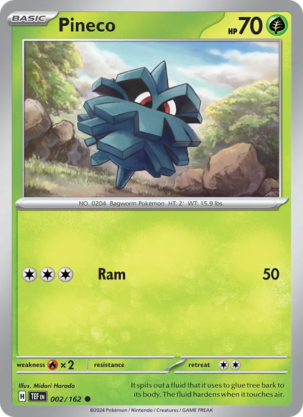 Pineco — Temporal Forces #002 (Pokémon TCG card)