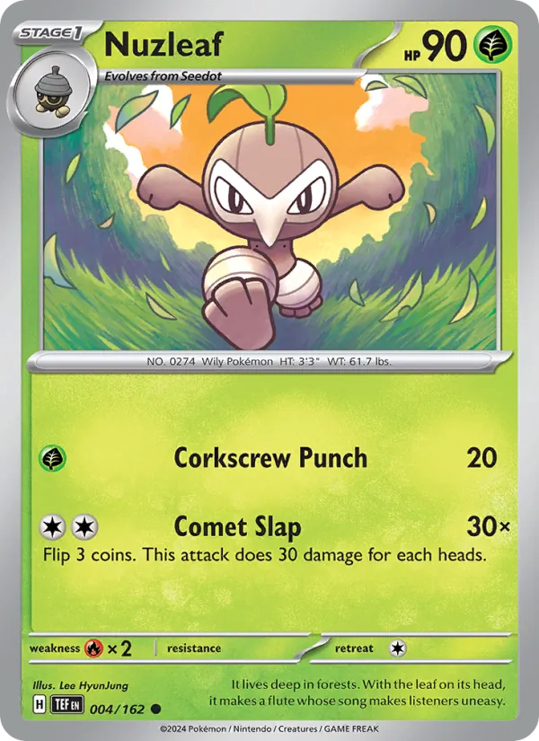 Nuzleaf — Temporal Forces #004 (Pokémon TCG card)