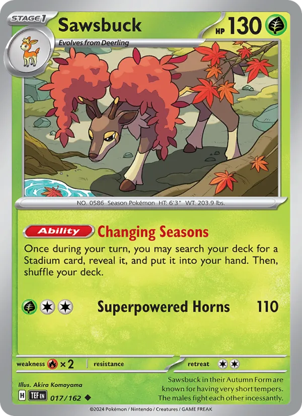 Sawsbuck — Temporal Forces #017 (Pokémon TCG card)