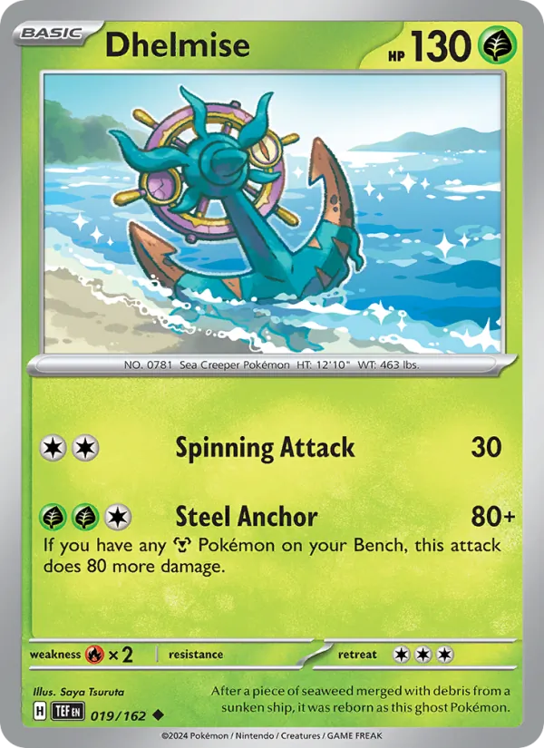 Dhelmise — Temporal Forces #019 (Pokémon TCG card)