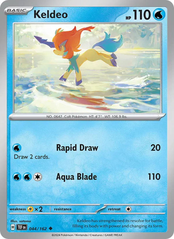 Keldeo — Temporal Forces #044 (Pokémon TCG card)