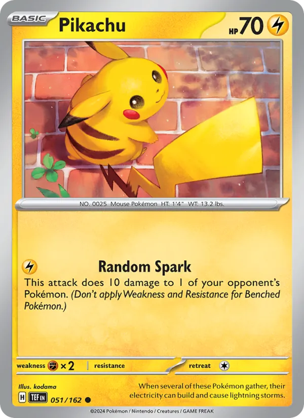 Pikachu — Temporal Forces #051 (Pokémon TCG card)