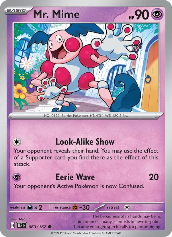 Mr. Mime — Temporal Forces #063 (Pokémon TCG card)