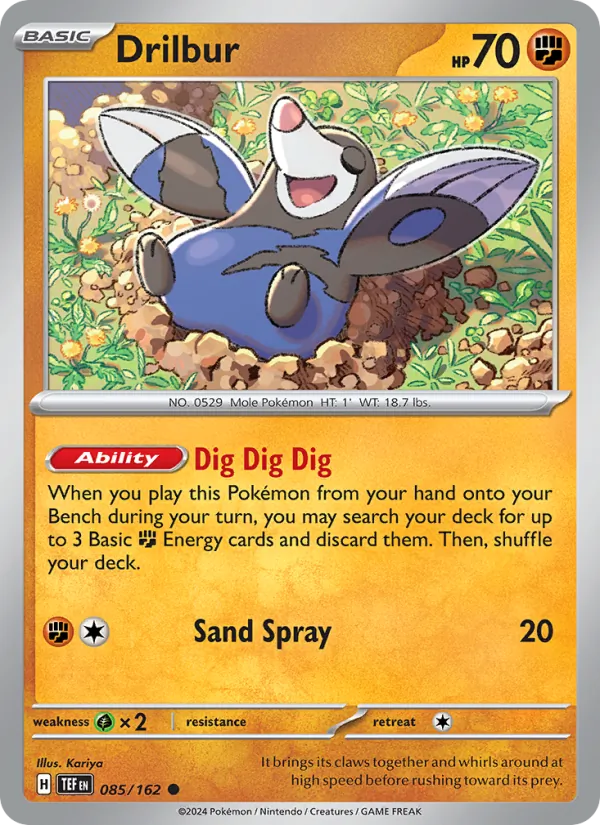 Drilbur — Temporal Forces #085 (Pokémon TCG card)