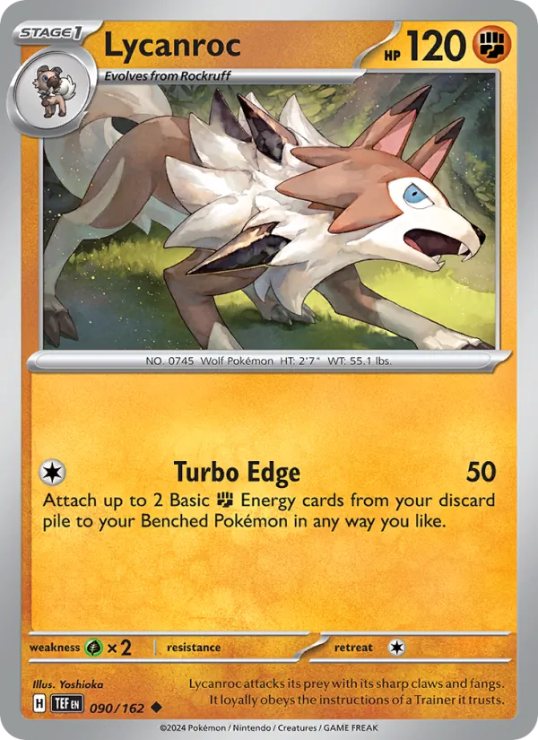 Lycanroc — Temporal Forces #090 (Pokémon TCG card)