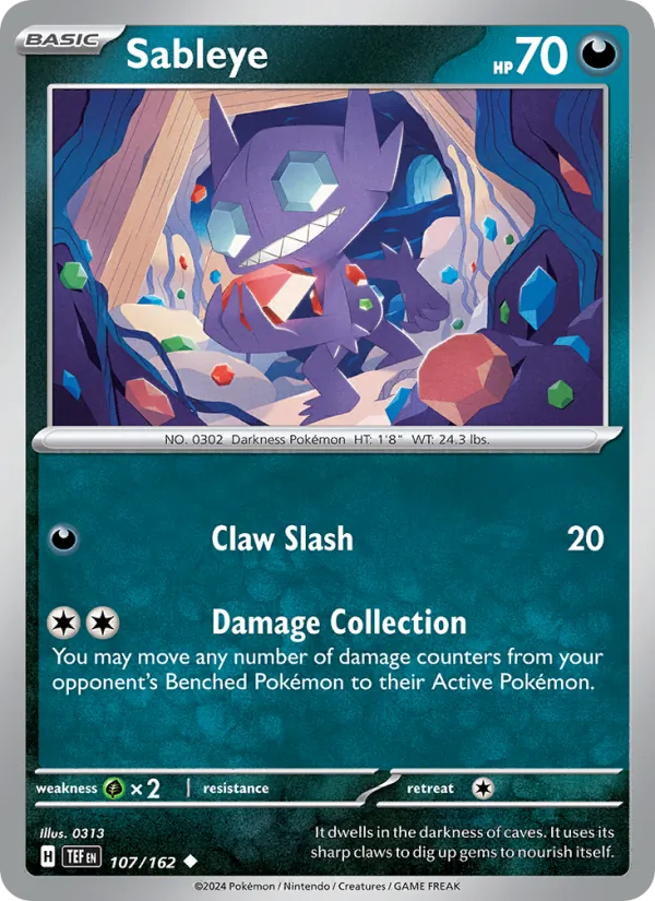 Sableye — Temporal Forces #107 (Pokémon TCG card)