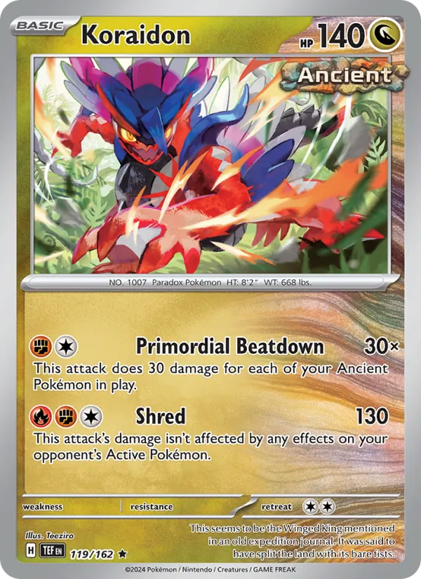 Koraidon — Temporal Forces #119 (Pokémon TCG card)