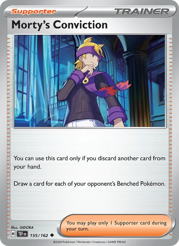 Morty's Conviction — Temporal Forces #155 (Pokémon TCG card)