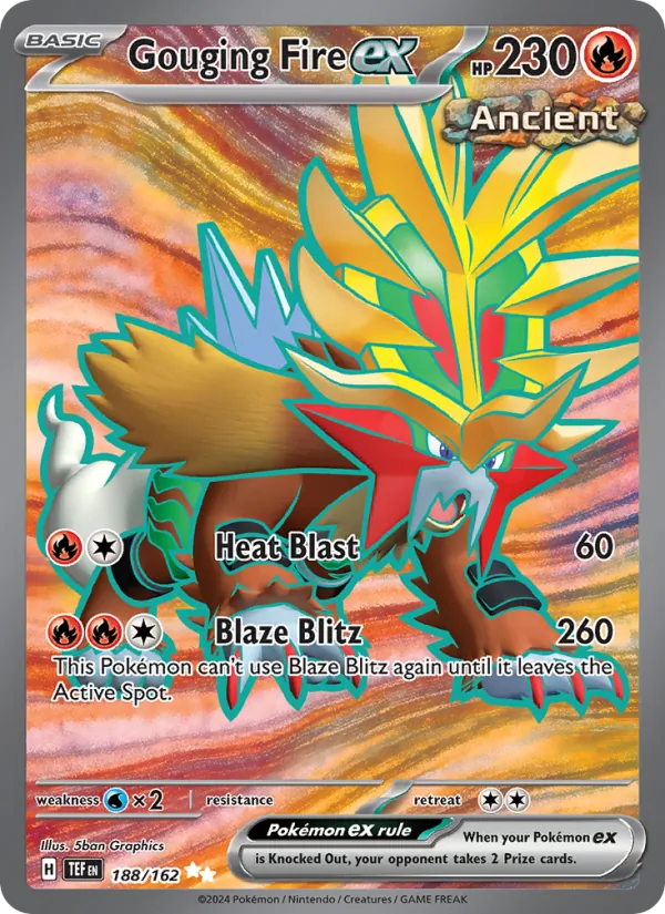 Gouging Fire ex — Temporal Forces #188 (Pokémon TCG card)