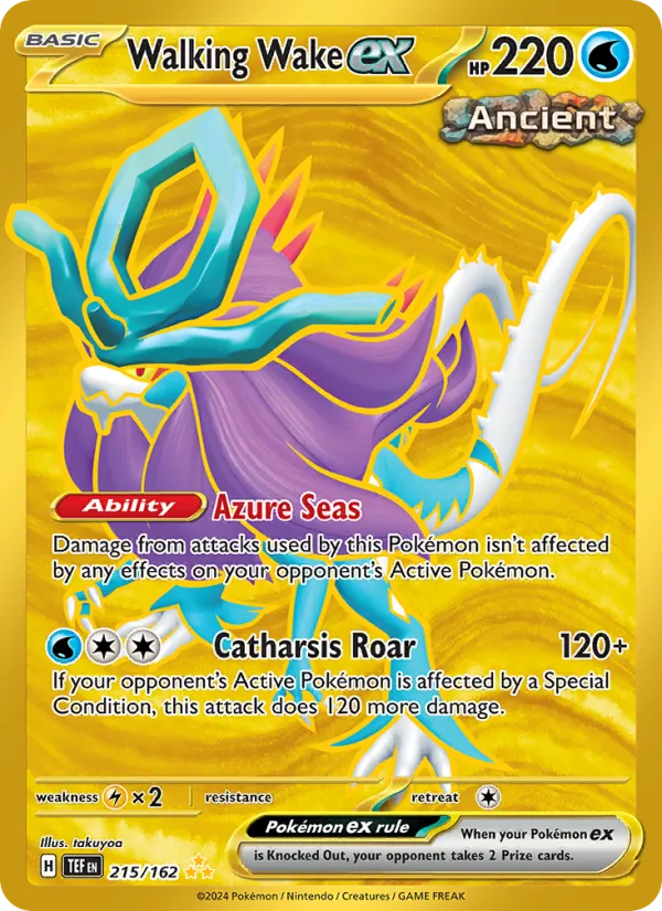 Walking Wake ex — Temporal Forces #215 (Pokémon TCG card)