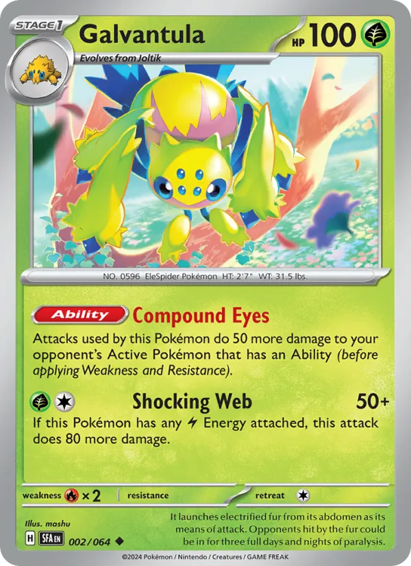Galvantula — Shrouded Fable #002 (Pokémon TCG card)