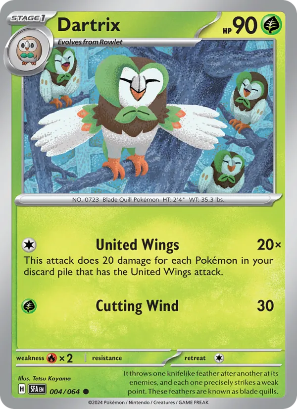 Dartrix — Shrouded Fable #004 (Pokémon TCG card)