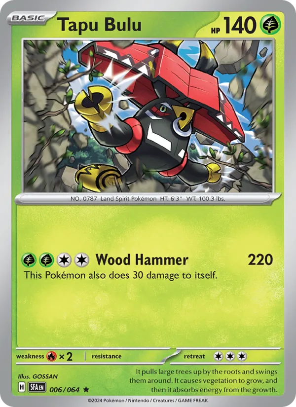 Tapu Bulu — Shrouded Fable #006 (Pokémon TCG card)