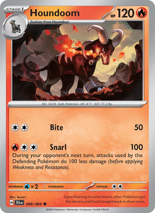 Houndoom — Shrouded Fable #008 (Pokémon TCG card)