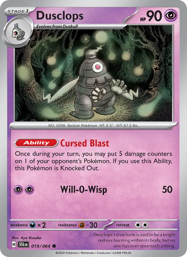 Dusclops — Shrouded Fable #019 (Pokémon TCG card)