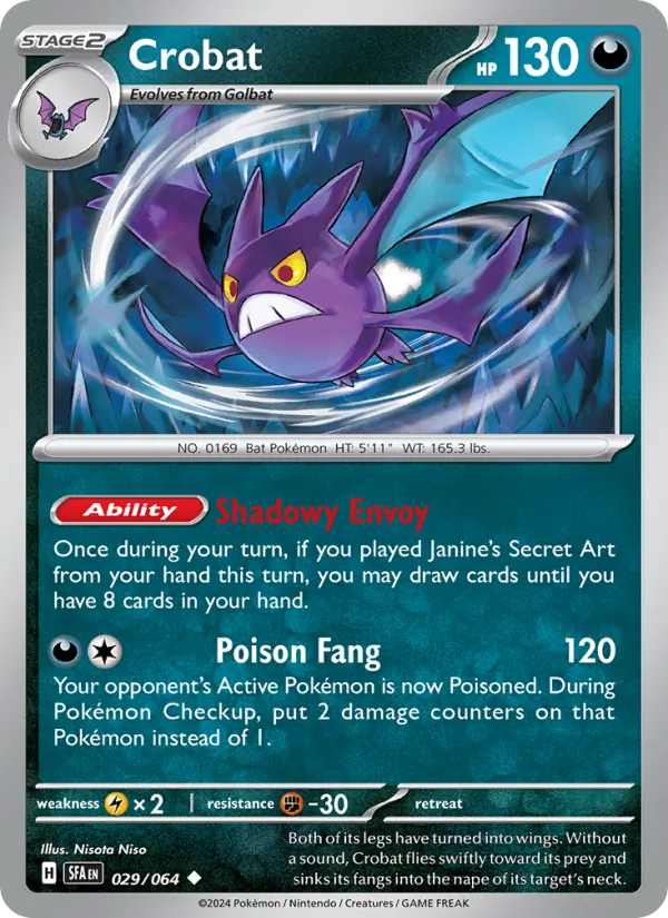 Crobat — Shrouded Fable #029 (Pokémon TCG card)