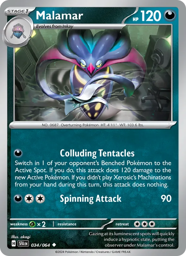 Malamar — Shrouded Fable #034 (Pokémon TCG card)