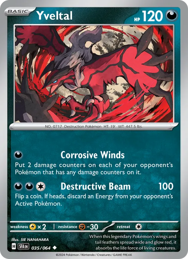 Yveltal — Shrouded Fable #035 (Pokémon TCG card)