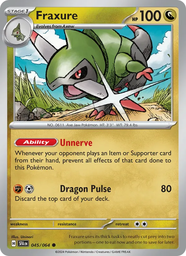 Fraxure — Shrouded Fable #045 (Pokémon TCG card)