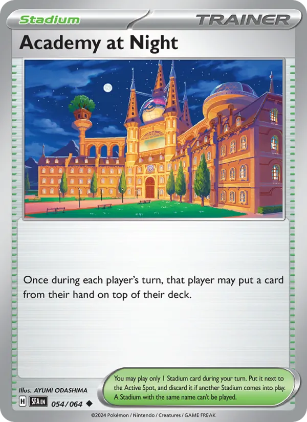 Academy at Night — Shrouded Fable #054 (Pokémon TCG card)