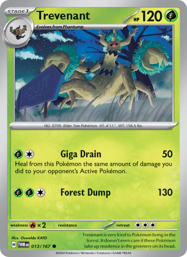 Trevenant — Twilight Masquerade #013 (Pokémon TCG card)