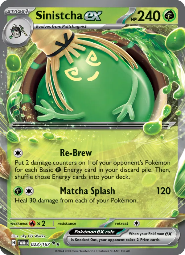 Sinistcha ex — Twilight Masquerade #023 (Pokémon TCG card)