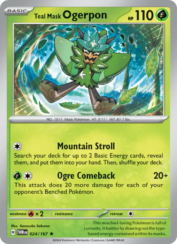 Teal Mask Ogerpon — Twilight Masquerade #024 (Pokémon TCG card)