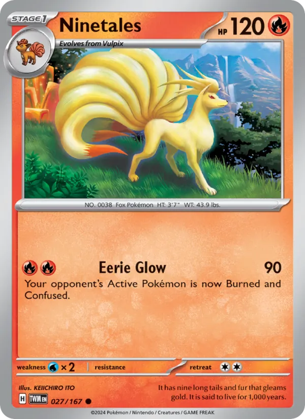 Ninetales — Twilight Masquerade #027 (Pokémon TCG card)