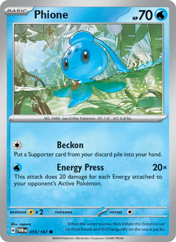 Phione — Twilight Masquerade #055 (Pokémon TCG card)